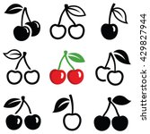 cherry icon collection   vector ... | Shutterstock .eps vector #429827944