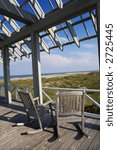 Small photo of Beachfront deck with trelliswork on Bald Head Island, North Carolina.