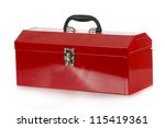 Red Tool Box Isolated On White...