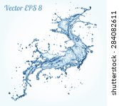 blue water splash  vector... | Shutterstock .eps vector #284082611