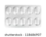 pills in a blister pack on a... | Shutterstock . vector #118686907