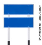 two blue empty traffic sign... | Shutterstock . vector #388093804