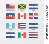 north america flat flags set | Shutterstock .eps vector #242324434