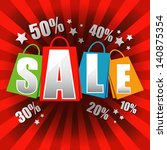 sale poster with percent... | Shutterstock . vector #140875354