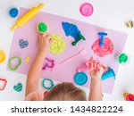 top view of little girl toddler ... | Shutterstock . vector #1434822224
