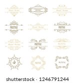 set of line gold monograms.... | Shutterstock .eps vector #1246791244