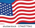 us rippled flag against blue... | Shutterstock .eps vector #1746577061