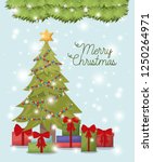 christmas pine tree with gifts | Shutterstock .eps vector #1250264971