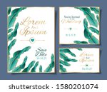 set of invitation cards design  ... | Shutterstock .eps vector #1580201074