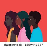 diversity skins of black women... | Shutterstock .eps vector #1809441367