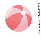 pink beach ball over white | Shutterstock .eps vector #2141699791