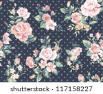 seamless pink vintage flower... | Shutterstock .eps vector #117158227