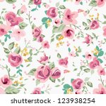 seamless spring cute tiny... | Shutterstock .eps vector #123938254