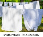 Fresh White Laundry Hanging On...