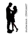 silhouette of two lovers.... | Shutterstock . vector #250416607