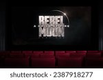 Small photo of Rebel Moon A Child Of Fire Part One movie in the cinema. Watching a movie in the cinema. Astana, Kazakhstan - November 13, 2023.