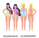 women with swimsuit character | Shutterstock .eps vector #1133603081