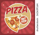 pizza design over grunge... | Shutterstock .eps vector #162639164