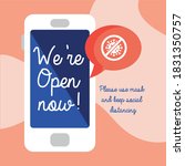 we are open now re opening... | Shutterstock .eps vector #1831350757