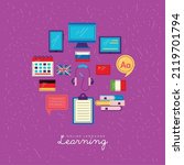 online lenguage learning set... | Shutterstock .eps vector #2119701794