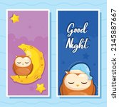 two postcards good night... | Shutterstock .eps vector #2145887667