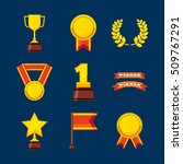 set awards championship icons... | Shutterstock .eps vector #509767291