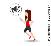 sport girl running with smart... | Shutterstock .eps vector #522804667
