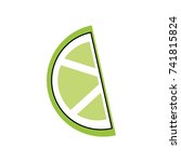 sliced lime juicy citrus fruit... | Shutterstock .eps vector #741815824
