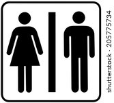 A Lady And A Man Toilet Sign On ...