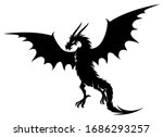 black dragon sign on a white...