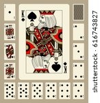 playing cards of spades suit in ... | Shutterstock .eps vector #616743827