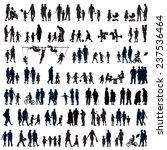 large set of people silhouettes.... | Shutterstock .eps vector #237536464