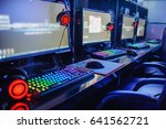 gamer computer on line in internet cafe ,esports concept