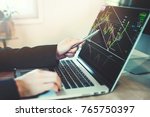 business people working with stock trading forex with technical indicator tool on laptop