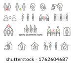 social distancing icons concept ... | Shutterstock .eps vector #1762604687