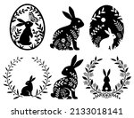 Easter Bunny Rabbit Silhouette...