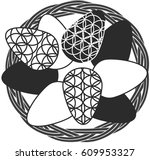 silhouette of vintage basket... | Shutterstock . vector #609953327