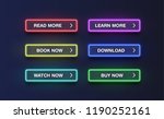 colorful neon buttons for... | Shutterstock .eps vector #1190252161