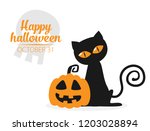 halloween background flat... | Shutterstock .eps vector #1203028894