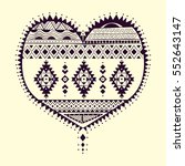 tribal heart vector pattern.... | Shutterstock .eps vector #552643147