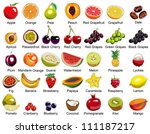 collection of 35 fruits icons | Shutterstock .eps vector #111187217