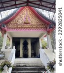 Small photo of CHIANG MAI, THAILAND- APRIL 20, 2023: Exterior architecture and building design at Buddhist Crematory (machine in which bodies are burned down to the bones), Thailand