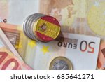 Euro Coin With National Flag Of ...