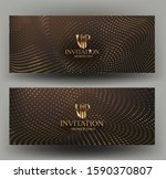gold vip invitation cards with... | Shutterstock .eps vector #1590370807