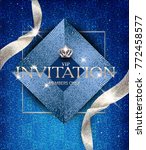 elegant invitation blue card... | Shutterstock .eps vector #772458577