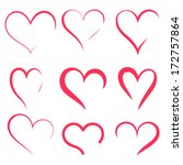 vector hearts silhouettes | Shutterstock .eps vector #172757864