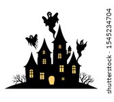 Haunted House Vector Sign With...