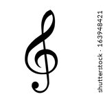 Illustration of a black clef isolated on white background VECTOR