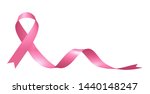 realistic pink ribbon of breast ... | Shutterstock . vector #1440148247