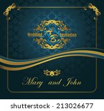 wedding invitation.vintage gold ... | Shutterstock .eps vector #213026677